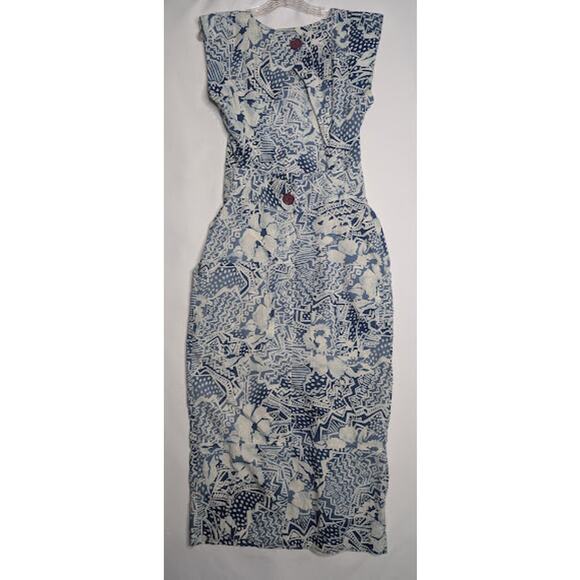 ASHLEE California Tropical Tiki Hawaiian Open back dress size 8 coconutgirl - Picture 7 of 11